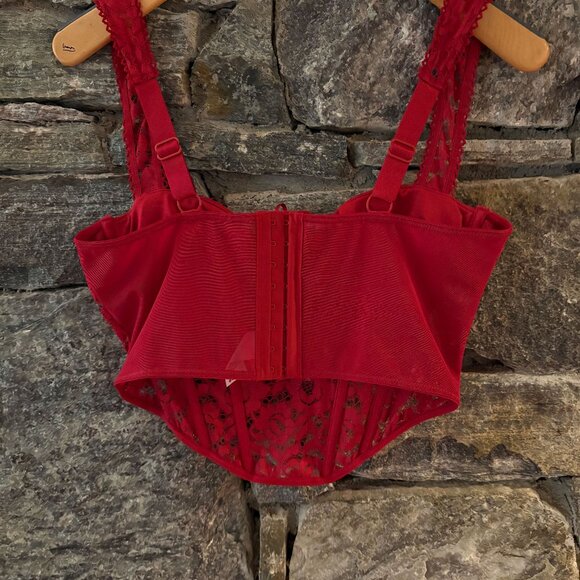 GARAGE, "RODEO LACE-BUSTIER" SZ L RED (CHILIPEPPER) NWT - Picture 2 of 4